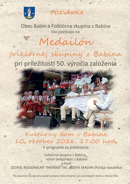 Jubileuszu 50-lecia działalności Folklórnej skupiny z Babína (kliknięcie spowoduje powiększenie obrazu)