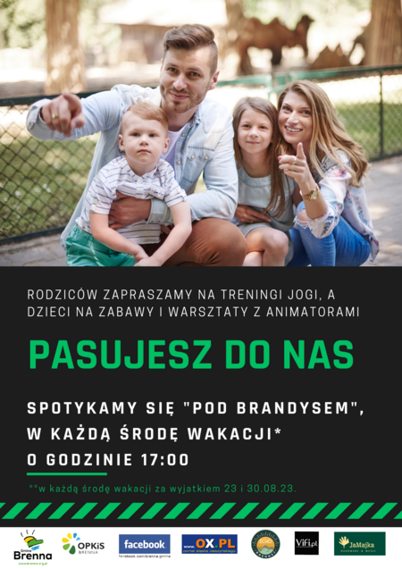 Plakat zajęć jogi i warsztatów dla dzieci (kliknięcie spowoduje powiększenie obrazu)