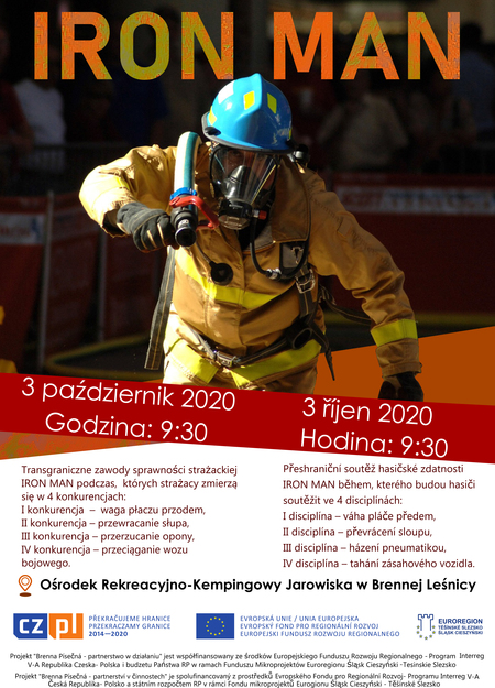 Plakat dotyczący zawodów strażackich IRONMAN! (kliknięcie spowoduje powiększenie obrazu)